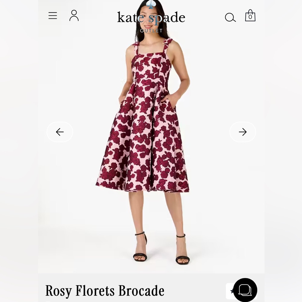 Kate Spade Rose Brocade MIDI Dress size 4